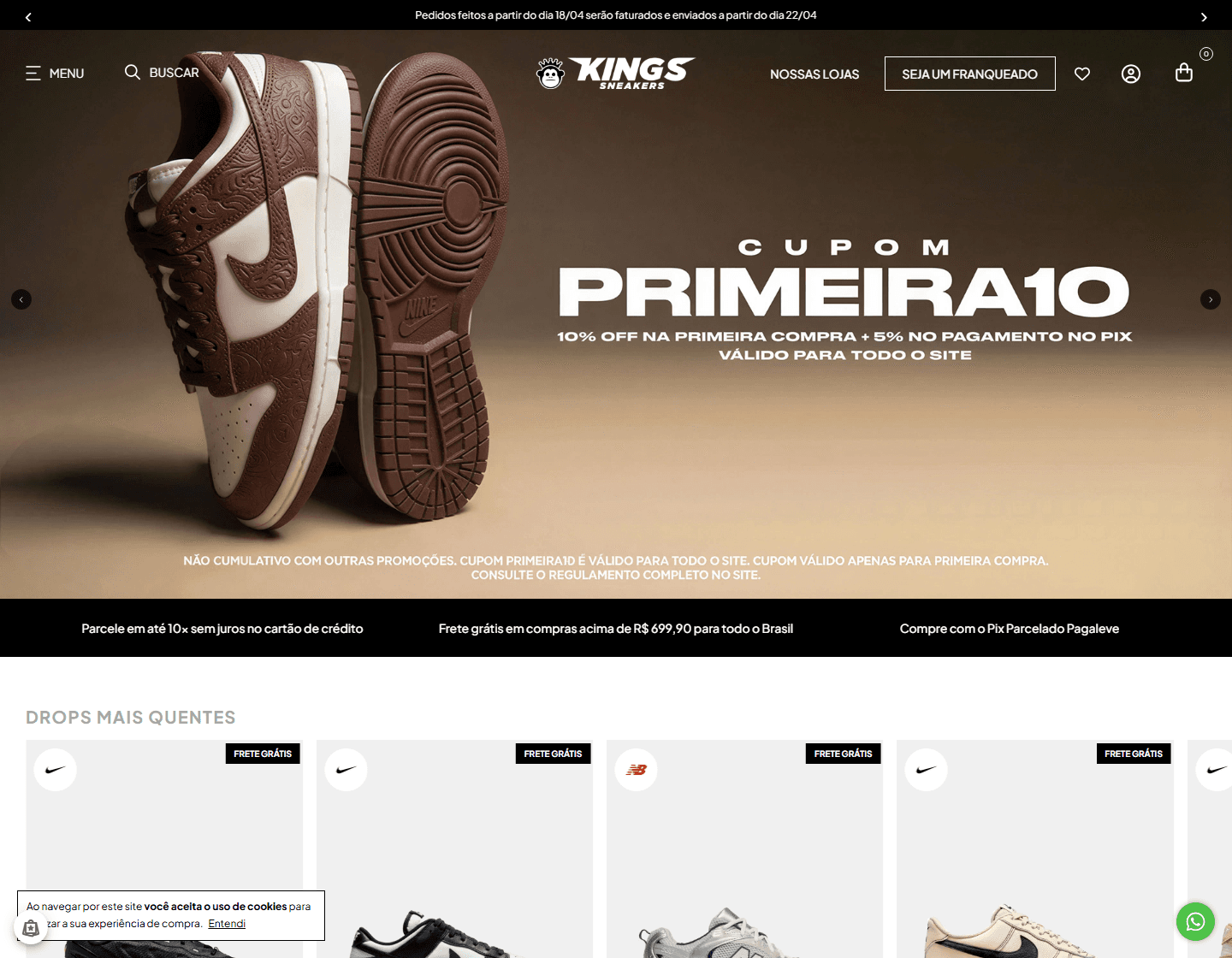 Preview do site Loja Kings