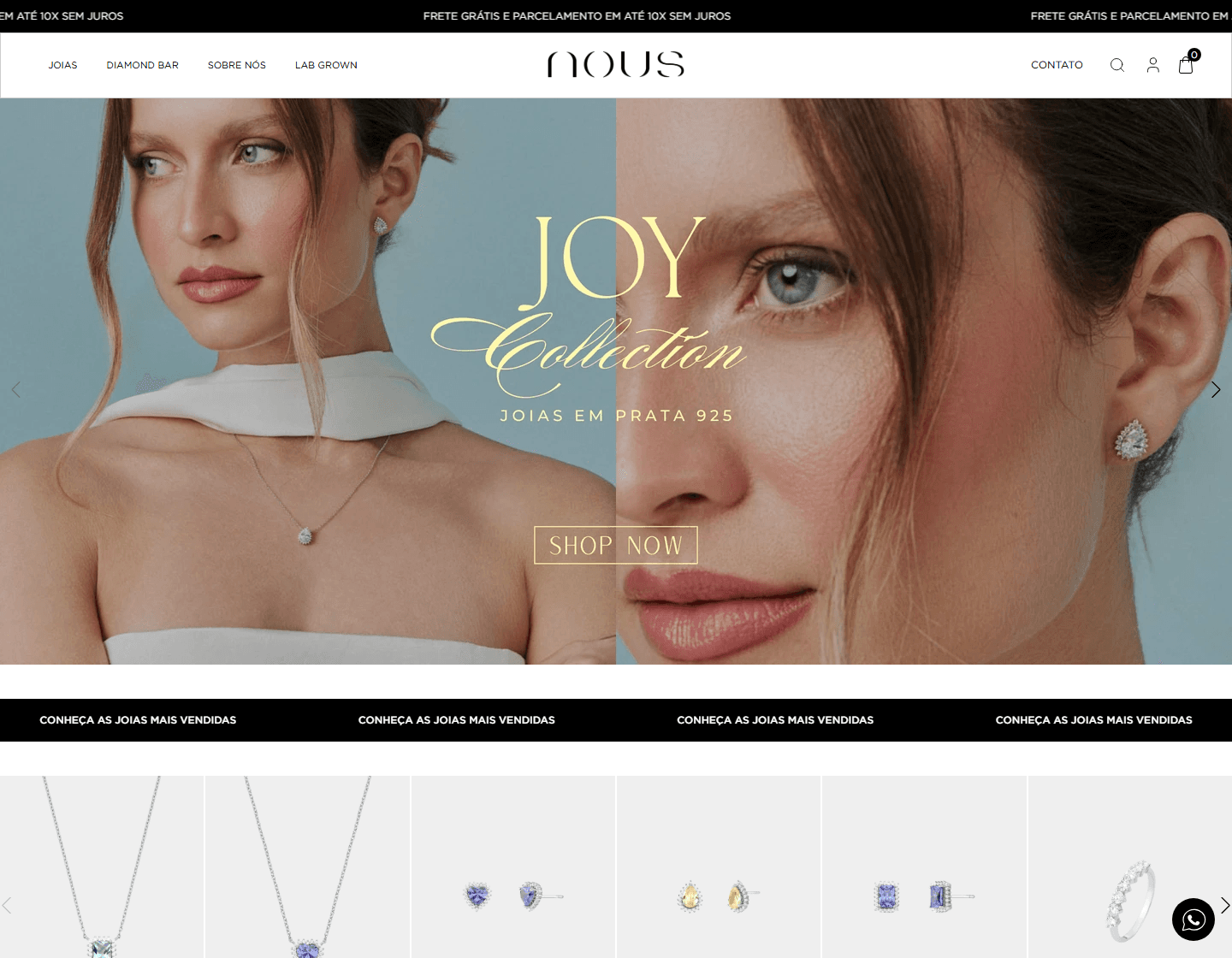Preview do site Nous Joalheria