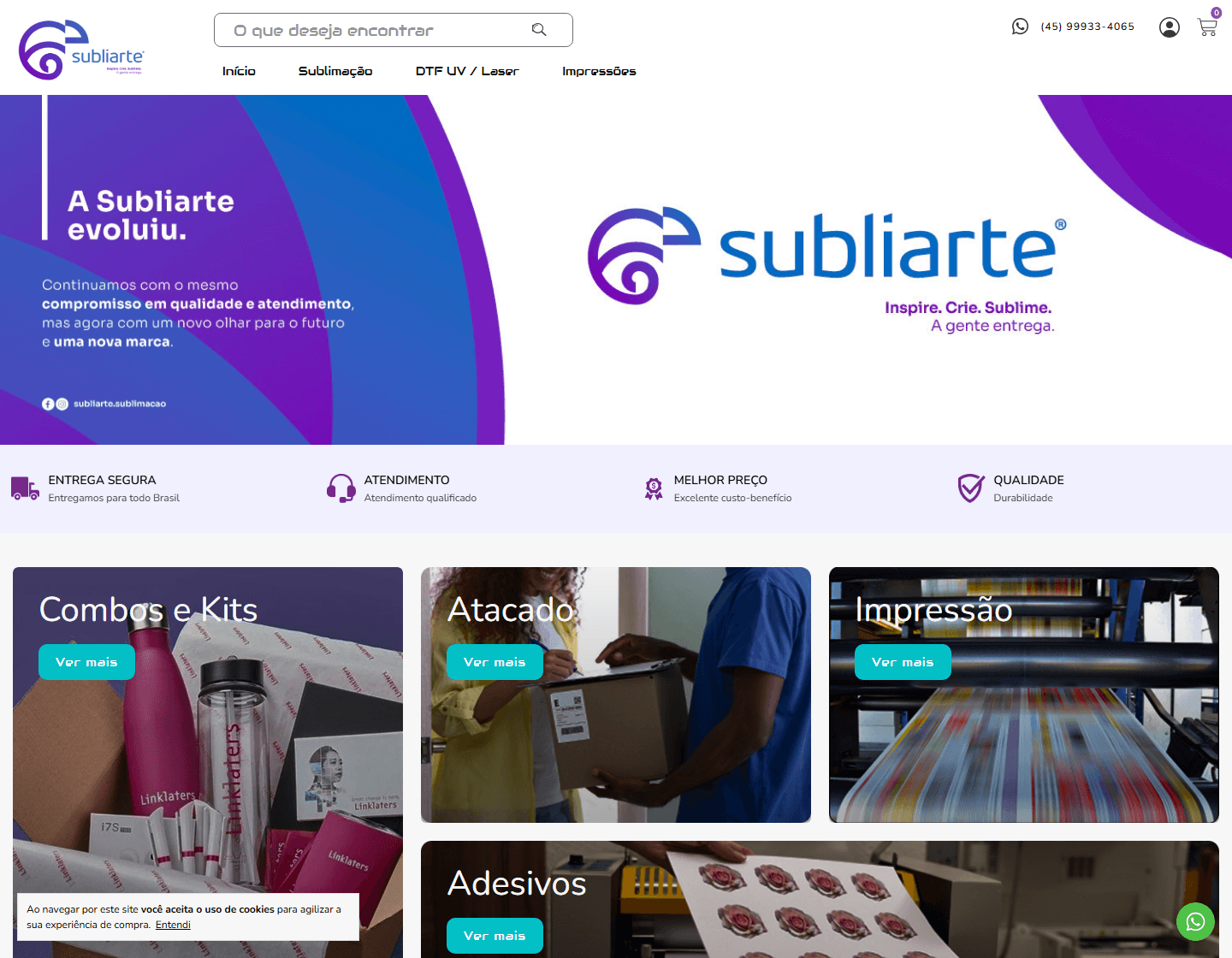 Preview do site SubliArte Sublimação